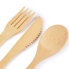 HWH234 - Miso Bamboo Cutlery Set in Calico Pouch