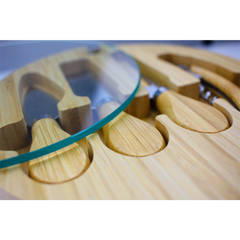 Bamboo Glass Cheese Set By Happyway Promotions