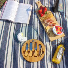 Bamboo Glass Cheese Set By Happyway Promotions