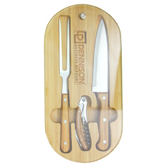 Oval Bamboo Glass Knife Set By Happyway Promotions