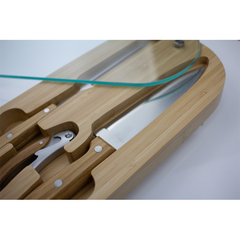 Oval Bamboo Glass Knife Set By Happyway Promotions