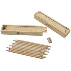 12 Piece Colour Pencil, Sharpener And Ruler Set