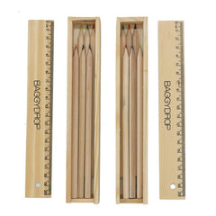 6 Piece Colour Pencil And Ruler Set In Box