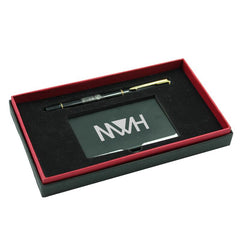 HWOS160 - Business Card Holder and Metal Pen Set