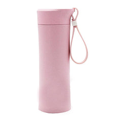 HWD10 - 350ML ATHOS WHEAT FIBRE DRINKING BOTTLE WITH THICK RUBBER STRAP