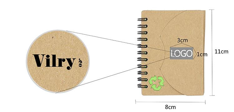 ECO-FRIENDLY NOTEBOOK WITH CURVED FLAP CLOSURE