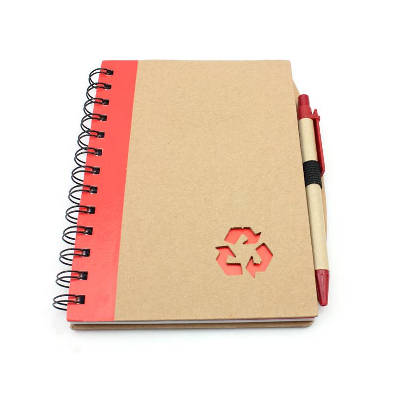 NOTEBOOK SET WITH RECYCLING SYMBOL CUTOUT ON COVER