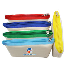 HWOS52 - Canvas Pencil Case With Coloured Zip