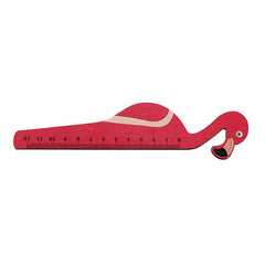 HWOS38 - Flamingo-Shaped 12cm Wooden Ruler