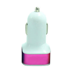 HWC01 - DUAL-PORT CAR CHARGER WITH COLOURED METAL EDGE