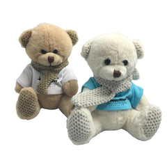 HWP02 - 16CM TEDDY BEAR PLUSH TOY WITH KNITTED SCARF