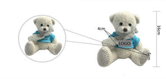 HWP02 - 16CM TEDDY BEAR PLUSH TOY WITH KNITTED SCARF