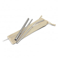 HWH15 - Stainless Steel Straw Set In Cotton Bag