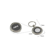 HK16 - ROUND ZINC ALLOY KEYCHAIN WITH ROTATING PLATE