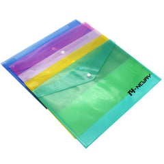 HWF15 - A4 Plastic Envelope with Snap Button File Bags