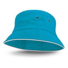 HWA133 - Bondi Bucket Hat - White Sandwich Trim