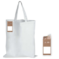 HWB138 - Colouring Short Handle Cotton Bag & Pencils