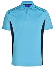 HWA44 - Branded Mens CoolDry Short Sleeve Contrast Polo