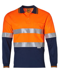 HWA58 - Hi Vis Polo Long Sleeve With 3M Reflective Tape