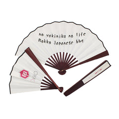 HWT55 - PREMIUM JAPANESE SILK FABRIC FAN WITH BAMBOO HANDLE